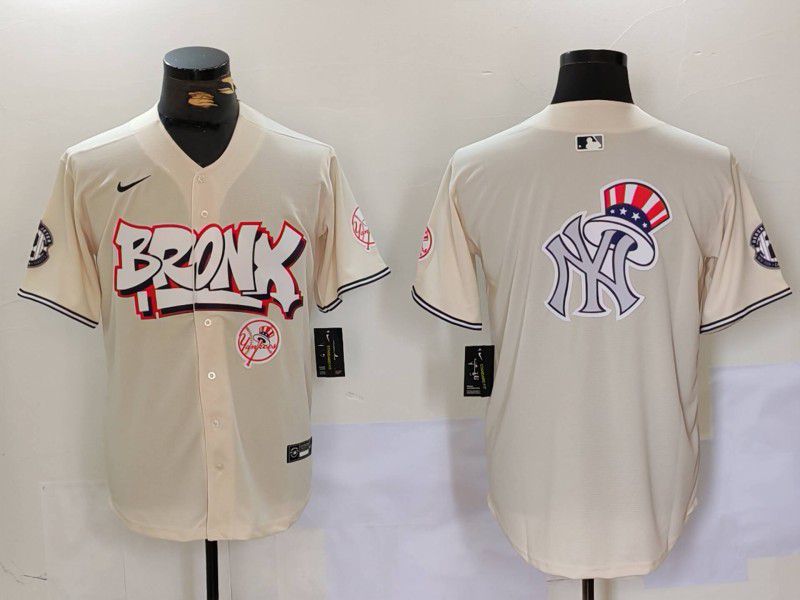 Men New York Yankees Blank Cream joint name 2024 Nike MLB Jersey style 11